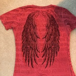 Affliction brand red shirt